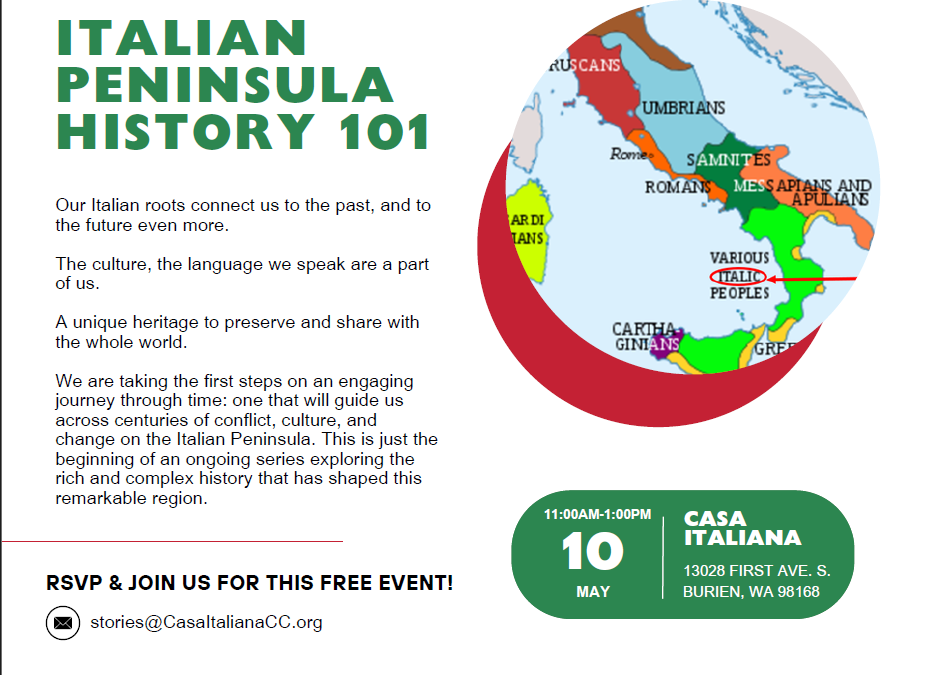 Next Italian Stories series Sat May 10th