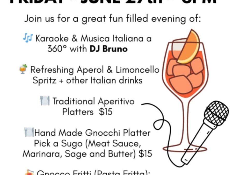 Friday Night 6-27-25 Family Fun Aperitivo!