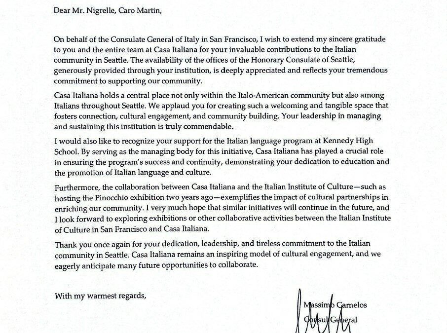 This Just in from the Consulate