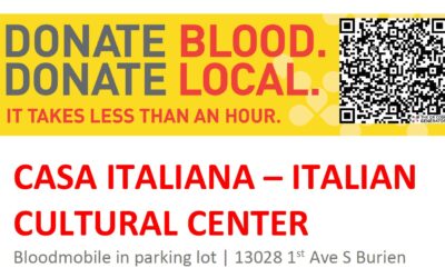 Give Blood!  Bloodworks returns to Casa
